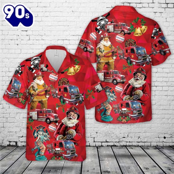 Toledo Fire & Rescue Department, Ohio Christmas Hawaiian Shirt