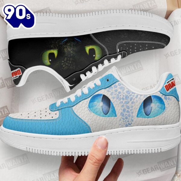 Toothless & Light Fury Air Sneakers Custom How To Train Your Dragon Cartoon Shoes