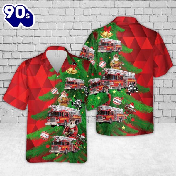 TORONTO FIRE SERVICES (TFS), ONTARIO Aerial 312 Christmas Hawaiian Shirt 1