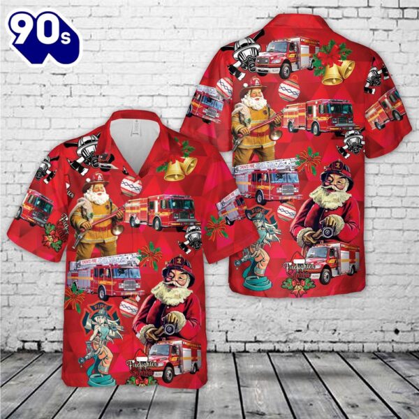 TORONTO FIRE SERVICES (TFS), ONTARIO FLEET Christmas Hawaiian Shirt
