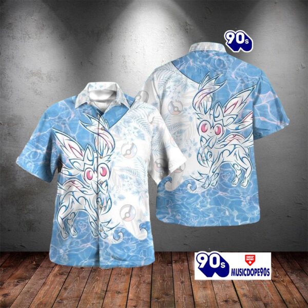 Tribal Style Pokemon Shiny Sylveon Ver 2 Design Hawaiian Shirt