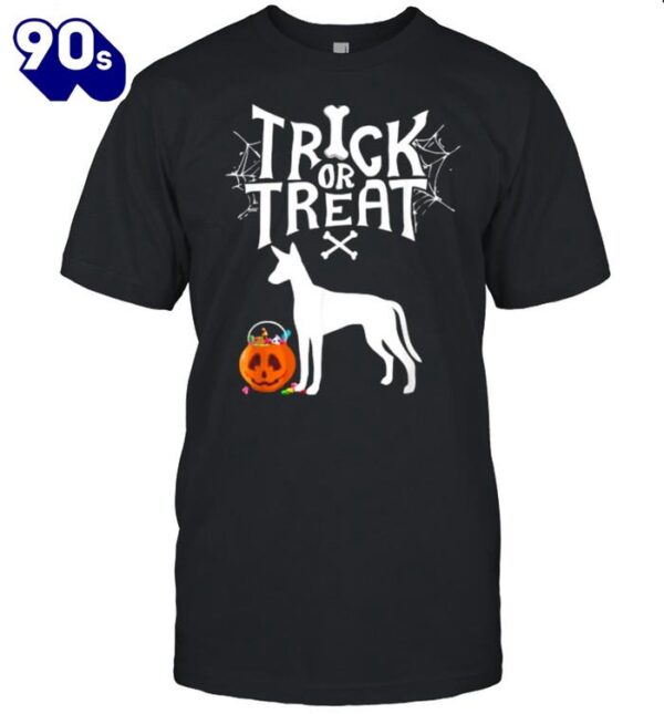 Trick Or Treat Ibizan Hound Halloween Dog Costume T-Shirts For Man And Women