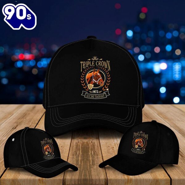 Triple Crown Winner Secretariat 50th Anniversary Baseball Cap  Gift For Veteran Day
