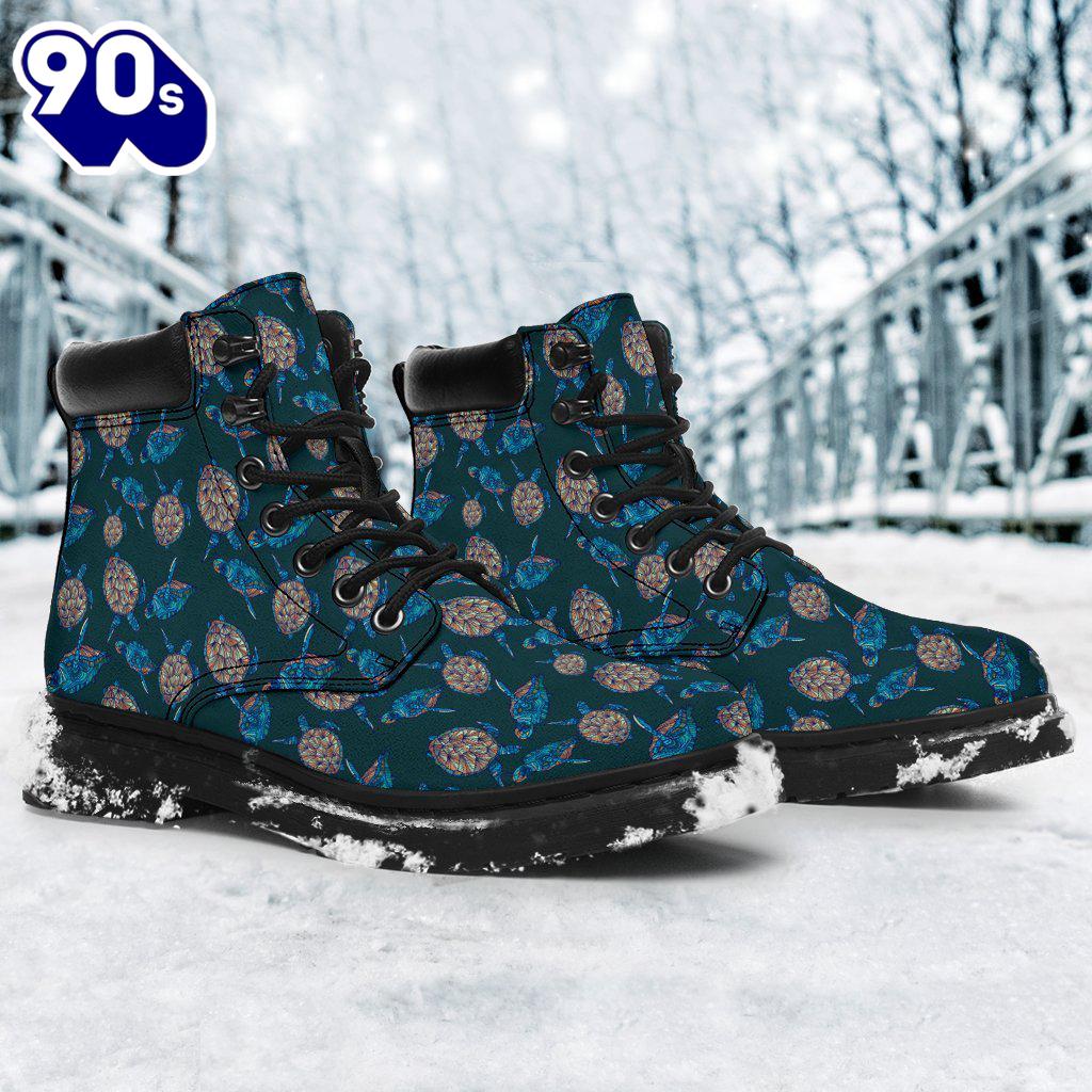 Turtle Leather Boots Animal Custom Shoes For Turtle Lover Turtle Leather Boots Animal Custom Shoes For Turtle Lover