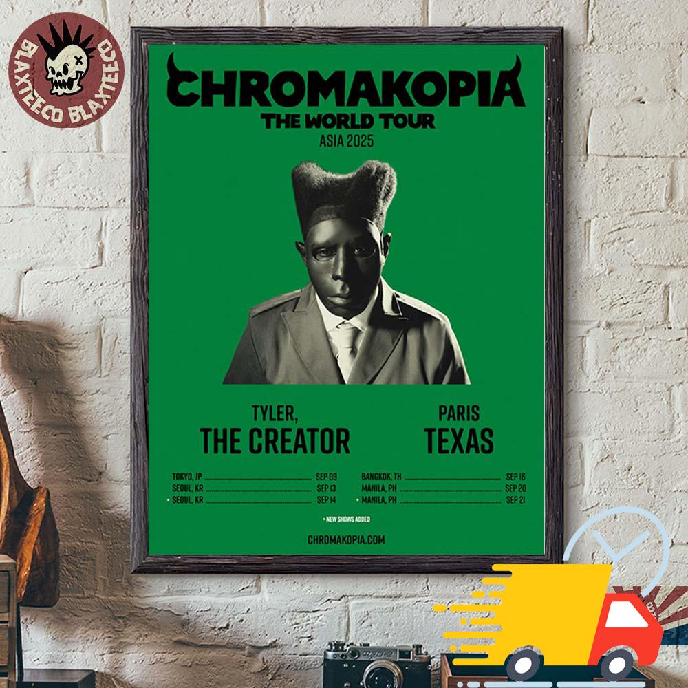 Tyler The Creator Chromakopia The World Tour Asia 2025 With Paris Texas Tour Dates Canvas Tyler The Creator Chromakopia The World Tour Asia 2025 With Paris Texas Tour Dates Canvas