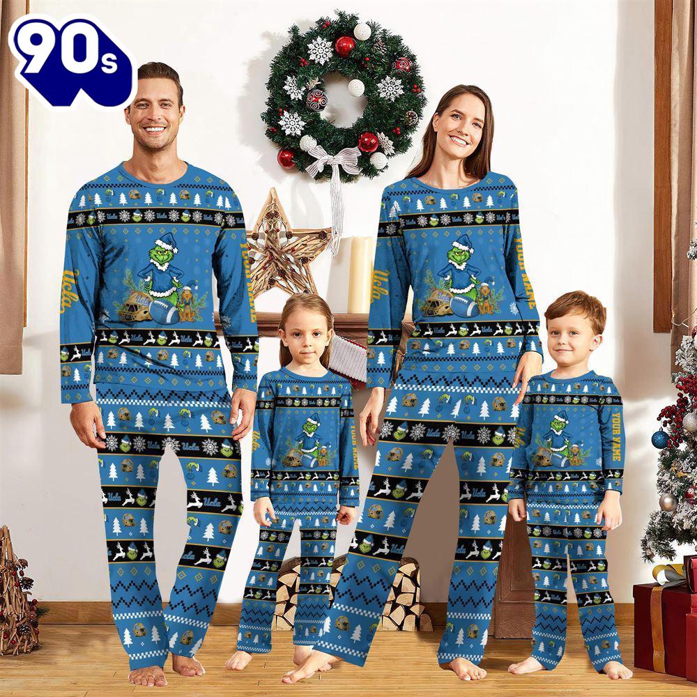 UCLA Bruins NCAA Custom Name Grinch Christmas And Sport Team Pajama Set Gift Christmas UCLA Bruins NCAA Custom Name Grinch Christmas And Sport Team Pajama Set Gift Christmas
