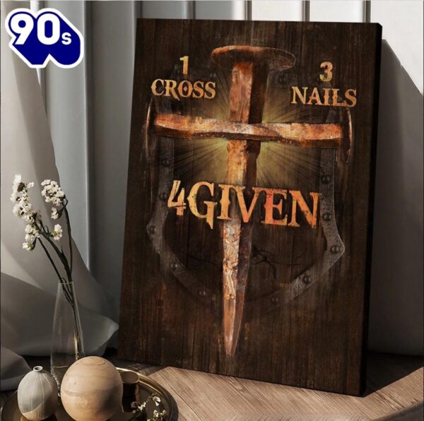 Unique Cross Warrior Painting 1 Cross 3 Nails 4 Given Canvas Wall Art