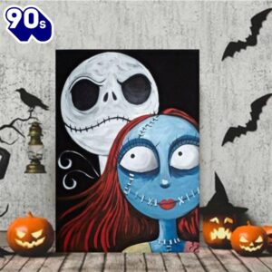 Unique Jack And Sally Halloween Canvas Painting Decor Home