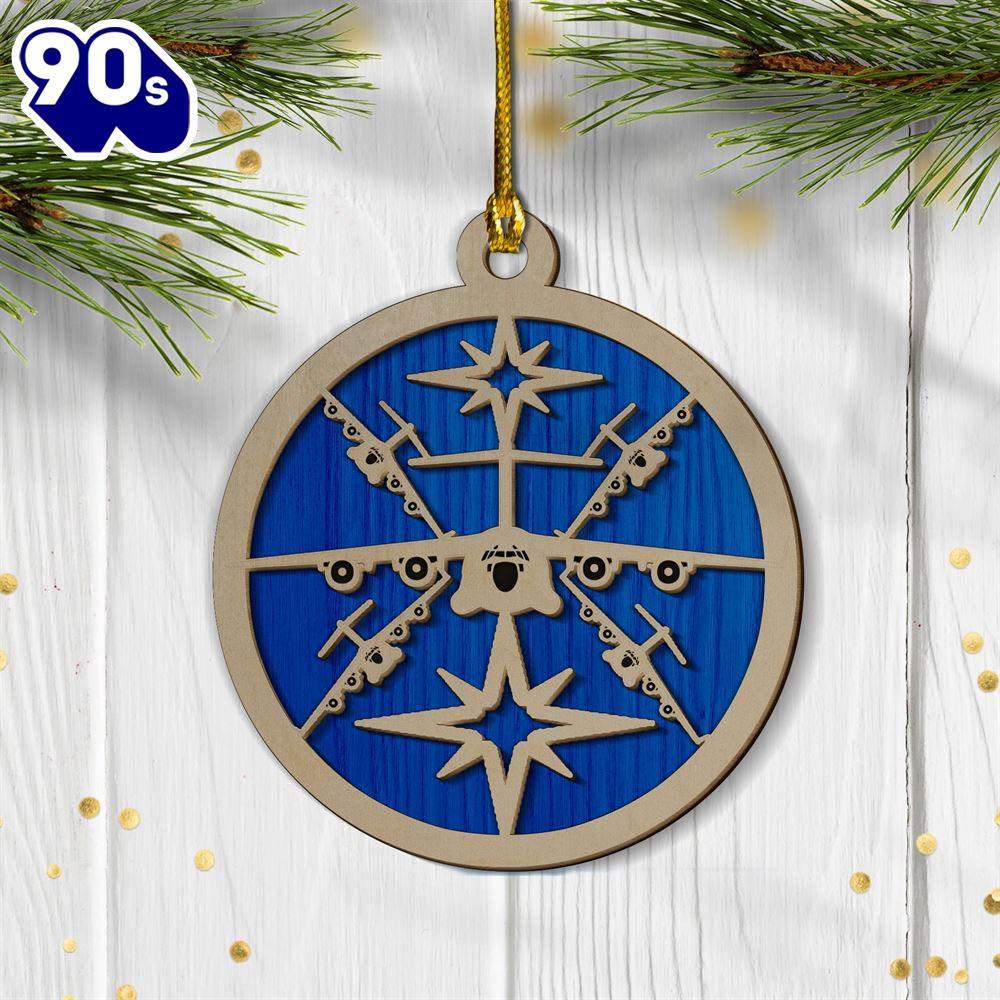 US Air Force Boeing C-17 Globemaster III Christmas 2-layered Wood Ornament US Air Force Boeing C-17 Globemaster III Christmas 2-layered Wood Ornament
