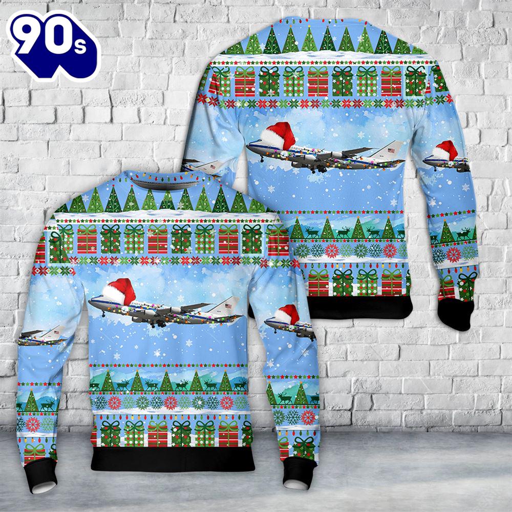 US Air Force Boeing E-4B Nightwatch Christmas AOP Sweater US Air Force Boeing E-4B Nightwatch Christmas AOP Sweater