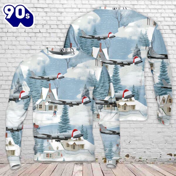 US Air Force Boeing KC-135R Stratotanker (717-100) Christmas AOP Knitted Sweater