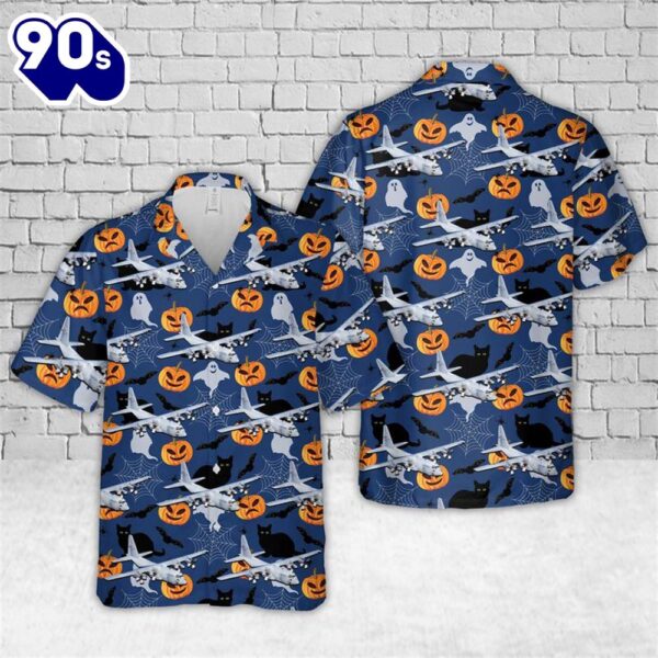 US Air Force Lockheed C-130 Hercules Halloween Hawaiian Shirt 2