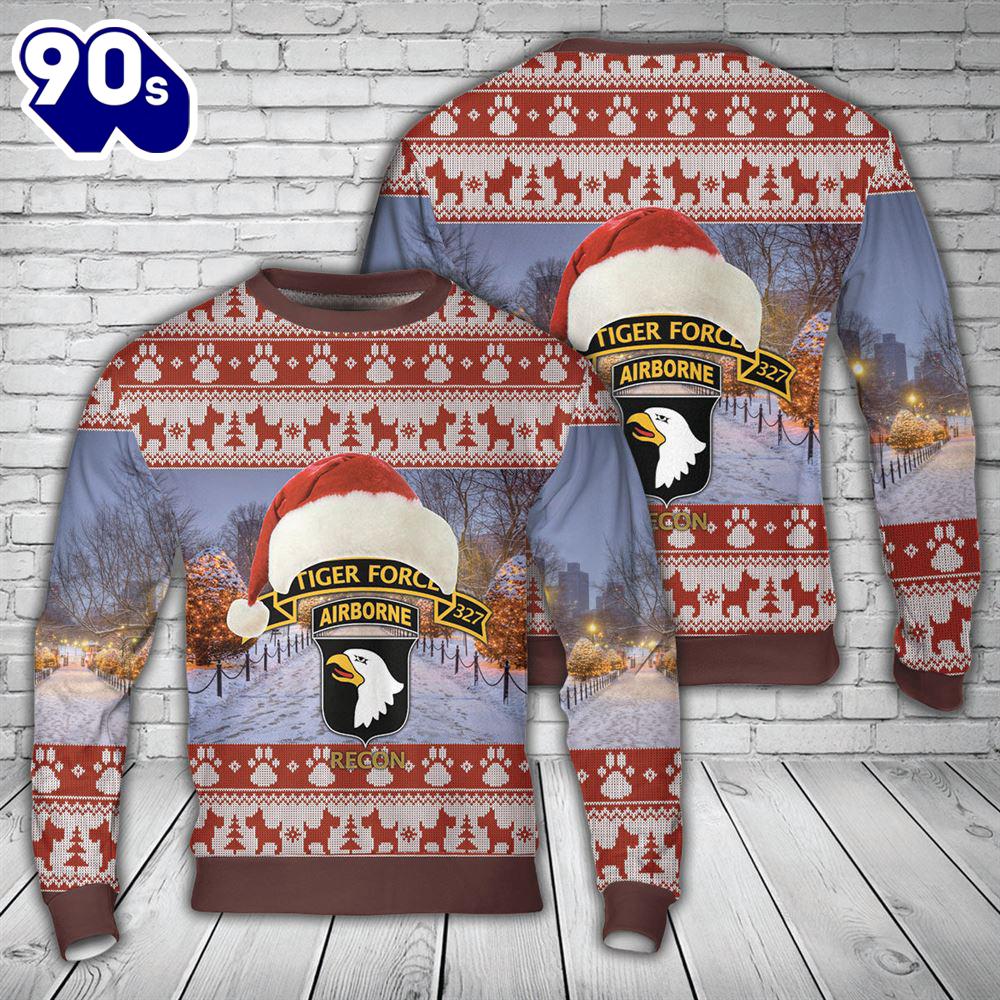 US Army 1-327 Airborne Infantry 'Tiger Force' LRRP - Vietnam War Christmas Sweater US Army 1-327 Airborne Infantry 'Tiger Force' LRRP - Vietnam War Christmas Sweater