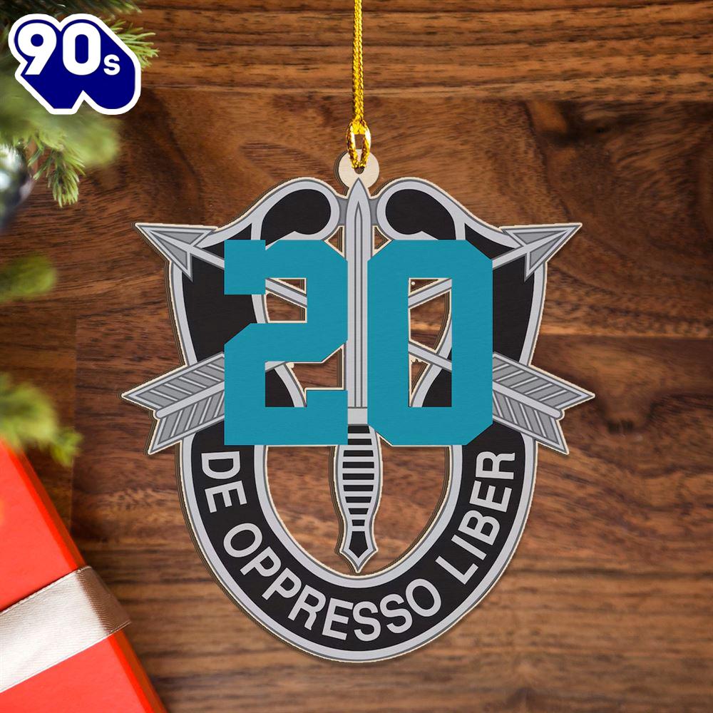 US Army 20th Special Group (20th SFG) 2-side Printed Wood Ornament US Army 20th Special Group (20th SFG) 2-side Printed Wood Ornament