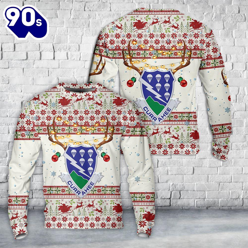 US Army 506th Parachute Airborne Infantry Regiment Christmas Sweater US Army 506th Parachute Airborne Infantry Regiment Christmas Sweater