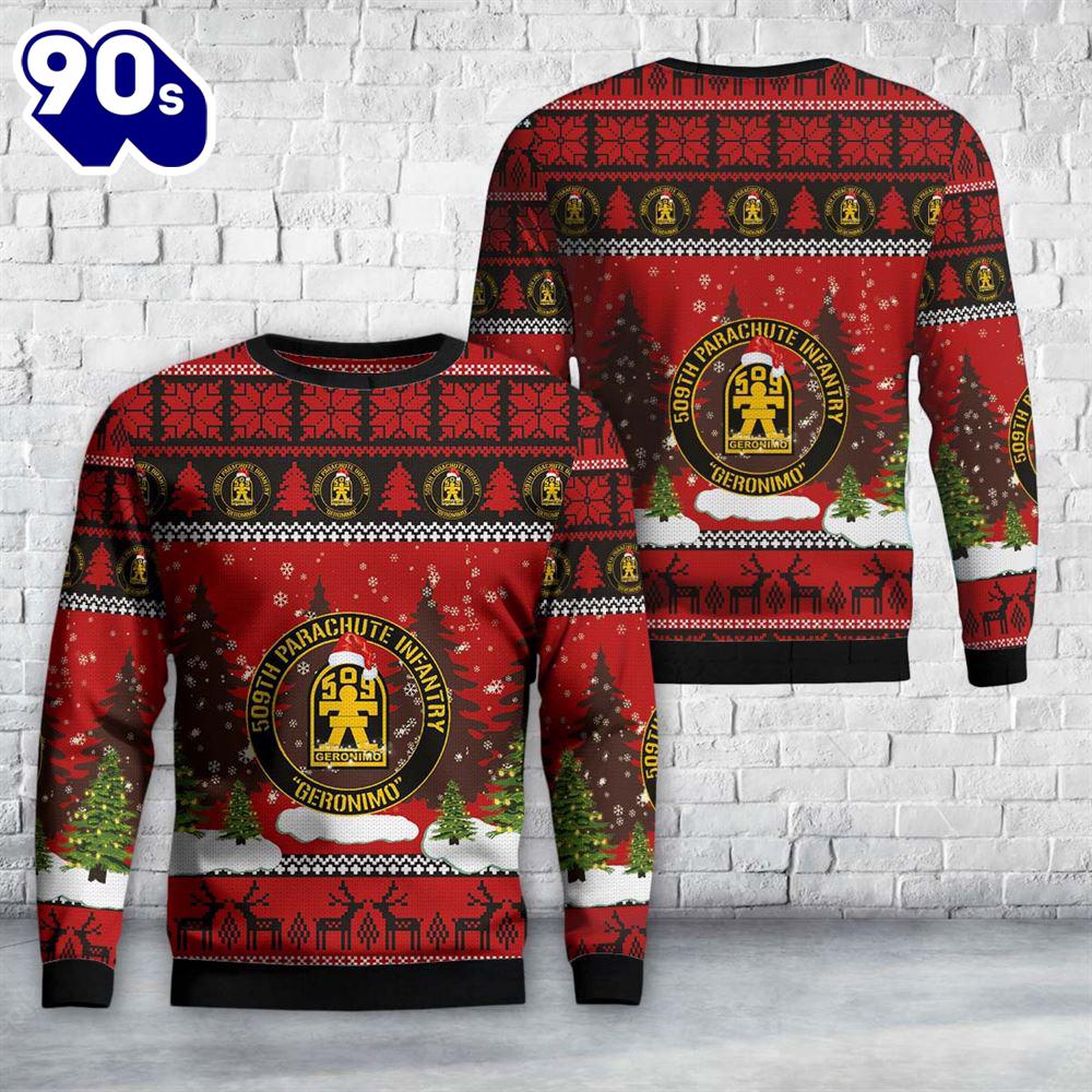 US Army 509th Parachute Infantry Regiment (509th PIR) Christmas Sweater US Army 509th Parachute Infantry Regiment (509th PIR) Christmas Sweater