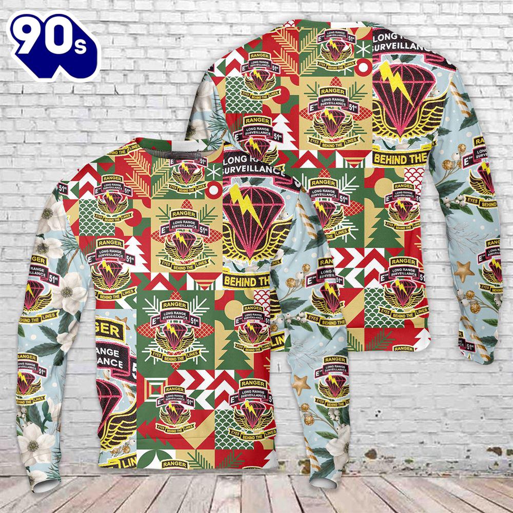 US Army 51st Infantry Regiment (Long Range Surveillance Company) Christmas Sweater US Army 51st Infantry Regiment (Long Range Surveillance Company) Christmas Sweater