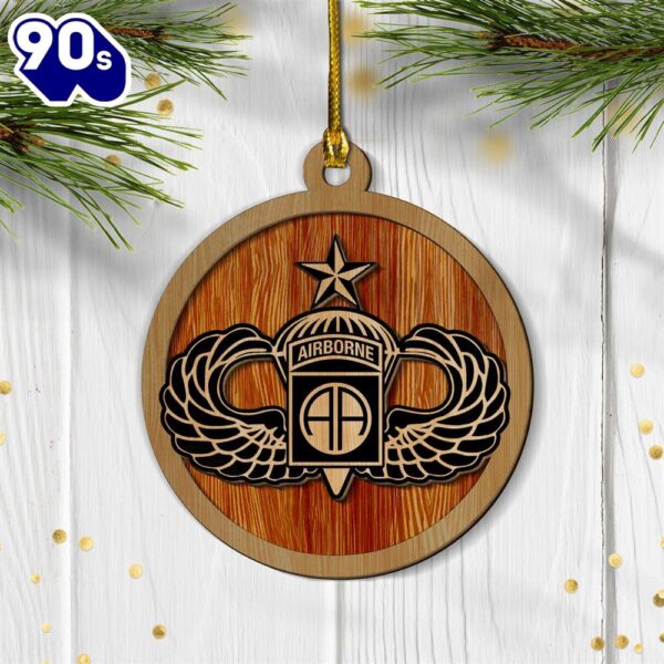 US Army 82nd Airborne Senior Wings 2-layered Wood Ornament 1