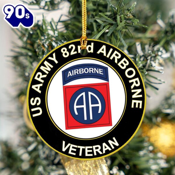 US Army 82nd Airborne Veteran Ceramic Ornament