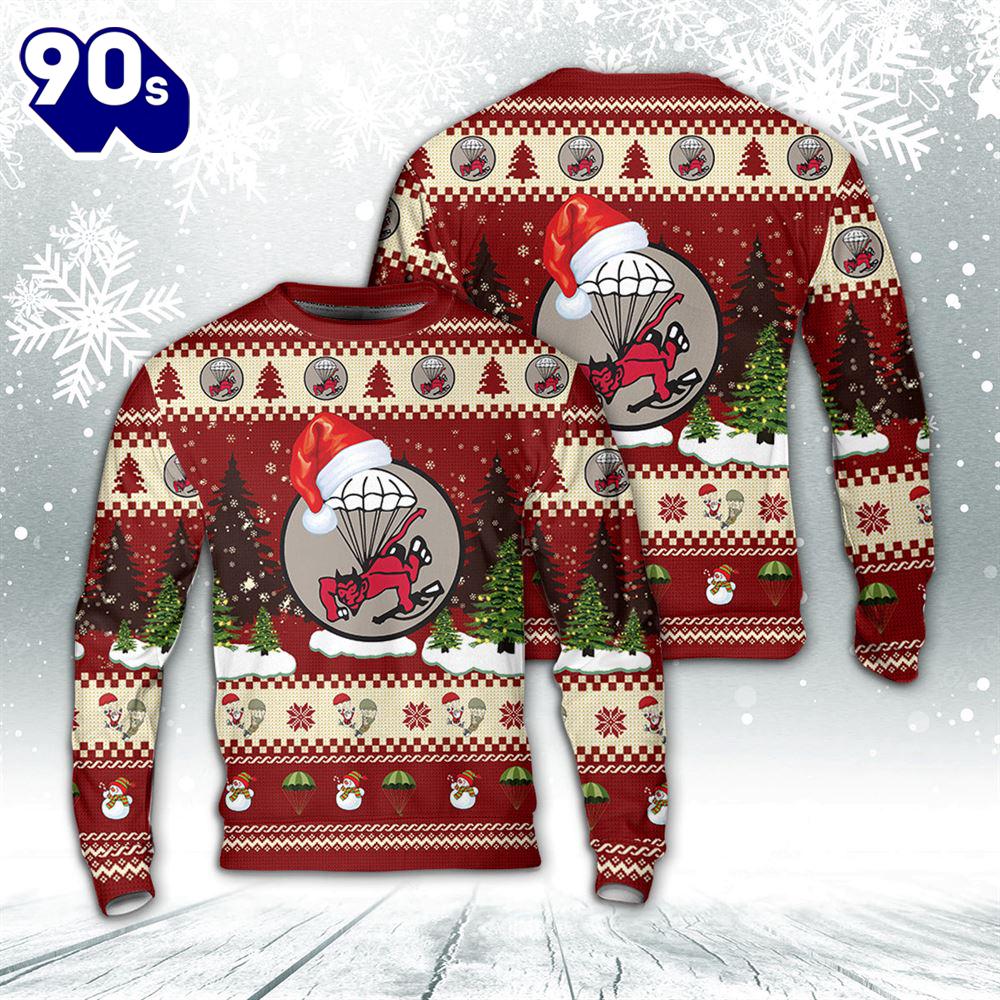 US Army Airborne WW2 508th Parachute Infantry Regiment (508th PIR) Christmas Sweater US Army Airborne WW2 508th Parachute Infantry Regiment (508th PIR) Christmas Sweater