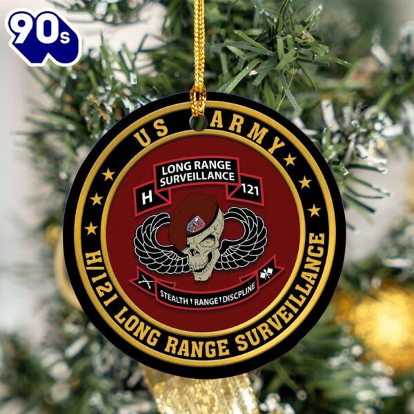 US Army H121 Long Range Surveillance Christmas Ceramic Ornament