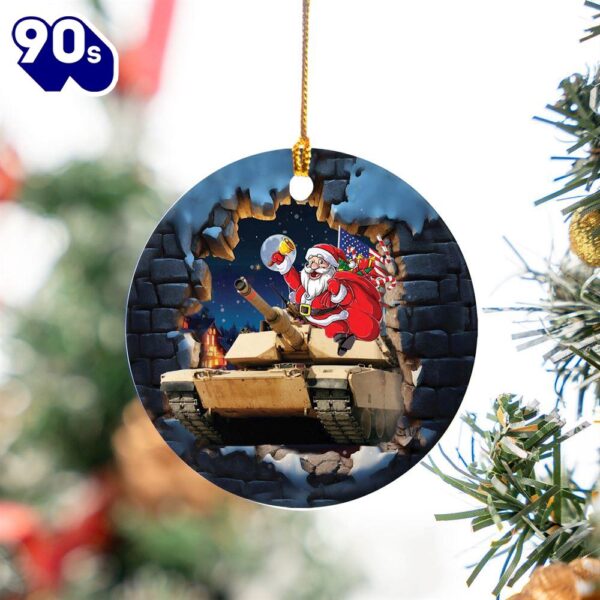US Army M1A1 Abrams Tank Christmas Ceramic Ornament