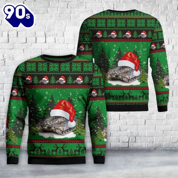 US Army M3A3 Bradley Fire Support Team Vehicle Christmas Sweater