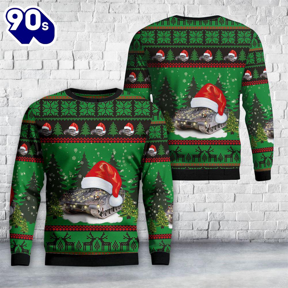 US Army M3A3 Bradley Fire Support Team Vehicle Christmas Sweater US Army M3A3 Bradley Fire Support Team Vehicle Christmas Sweater