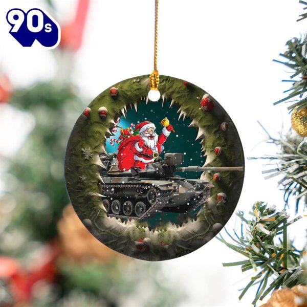 US Army M60A1 Tank Christmas Ceramic Ornament