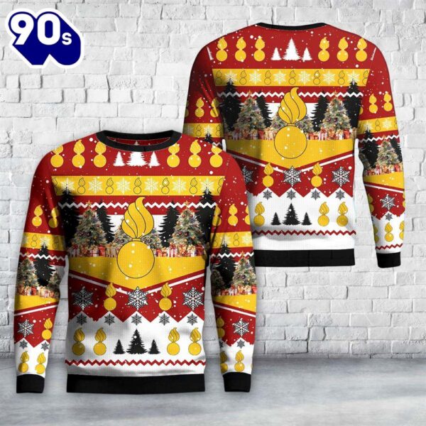 US Army Ordnance Branch Insignia Christmas AOP Knitted Sweater