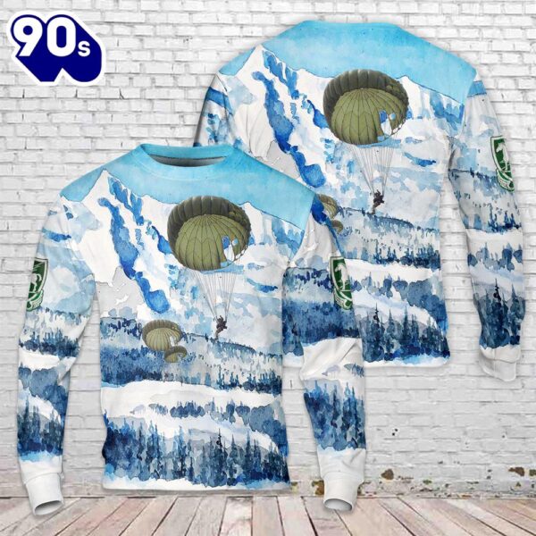 US Army Special Forces 10th Special Forces Group (Airborne) (10th SFG (A)) Parachute Christmas Sweater