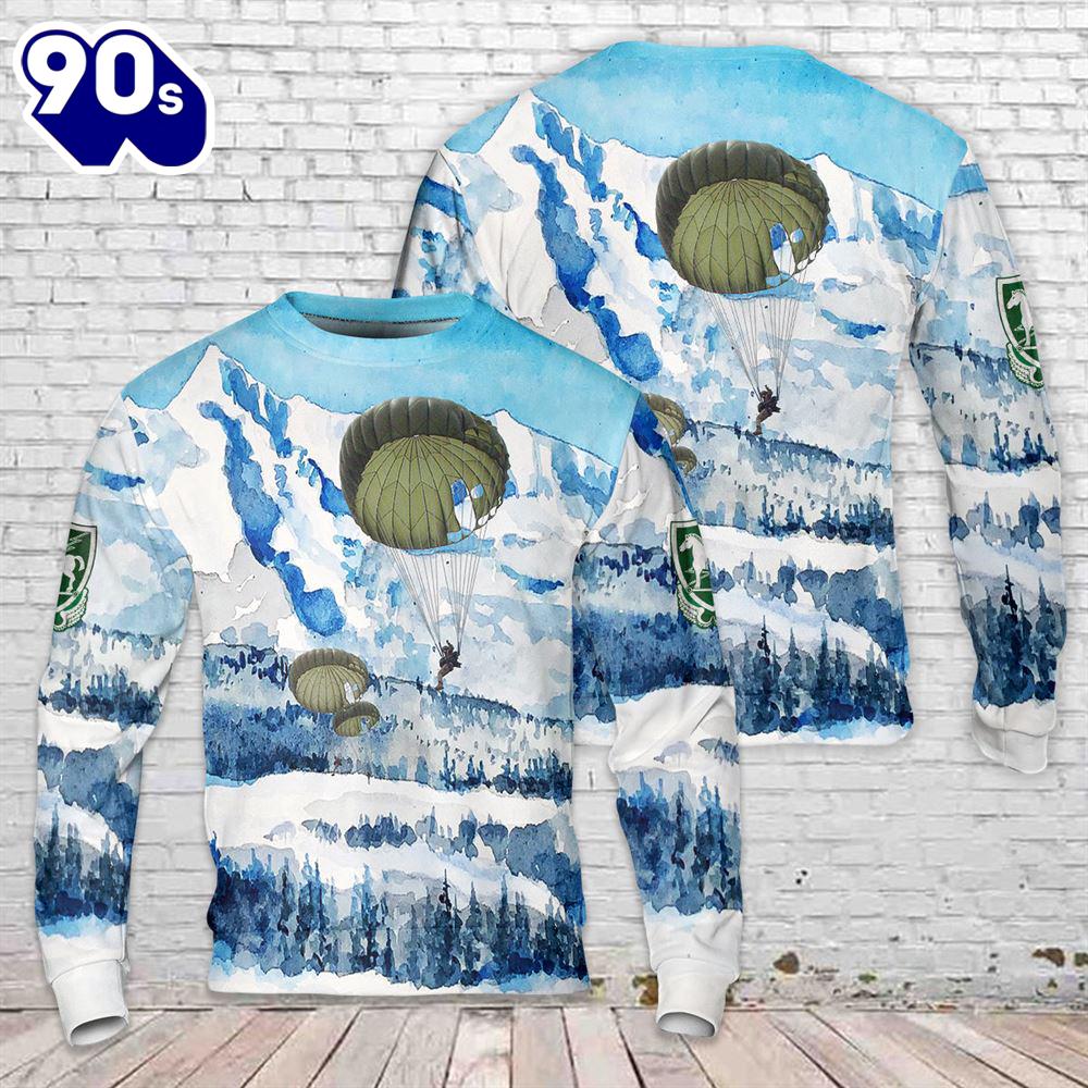 US Army Special Forces 10th Special Forces Group (Airborne) (10th SFG (A)) Parachute Christmas Sweater US Army Special Forces 10th Special Forces Group (Airborne) (10th SFG (A)) Parachute Christmas Sweater