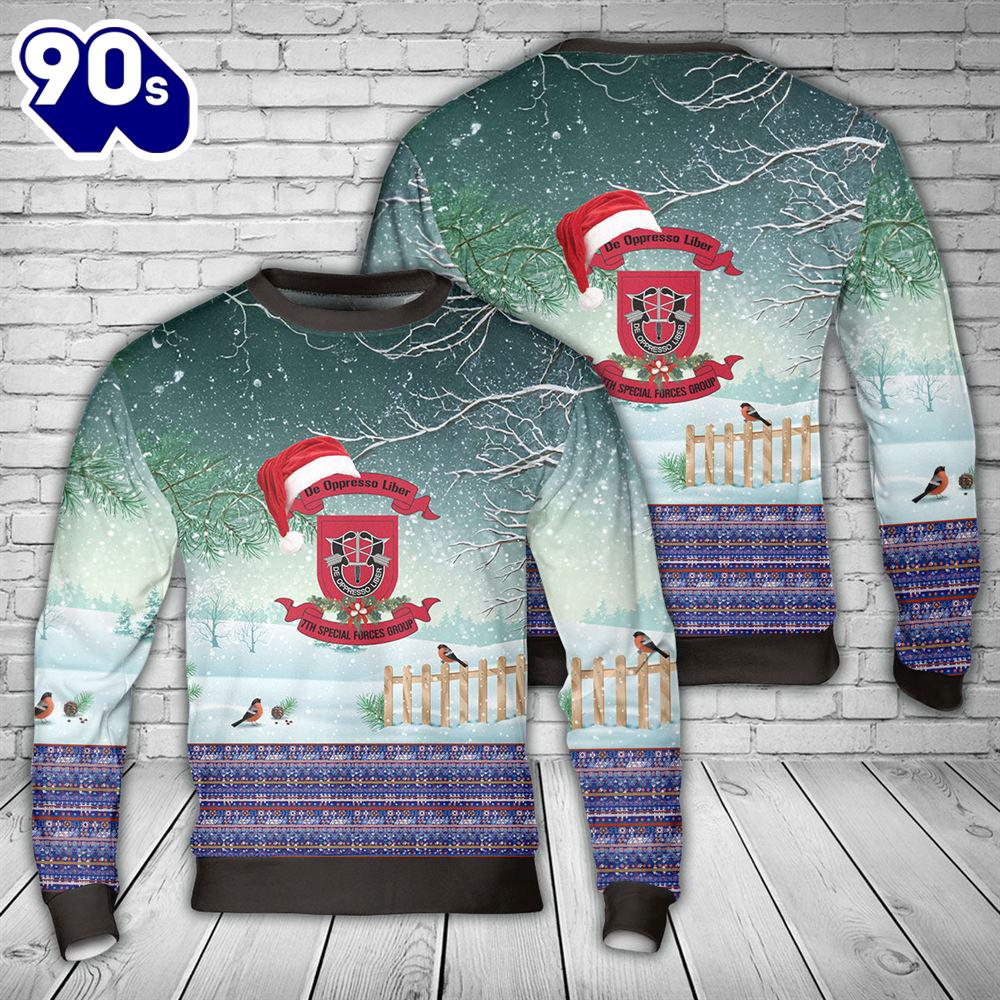 US Army Special Forces 7th Special Forces Group (Airborne) (7th SFG) (A) Christmas Sweater US Army Special Forces 7th Special Forces Group (Airborne) (7th SFG) (A) Christmas Sweater
