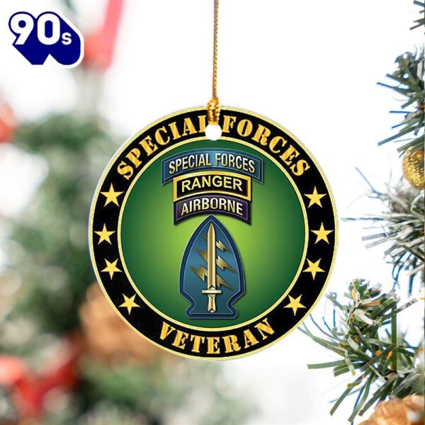 US Army Special Forces Ranger Veteran Ceramic Ornament