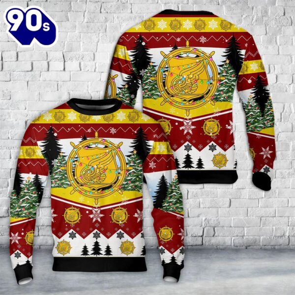 US Army Transportation Corps Branch Insignia Christmas Sweater