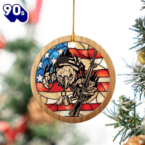 US Army Veteran Patriotic Ceramic Ornament
