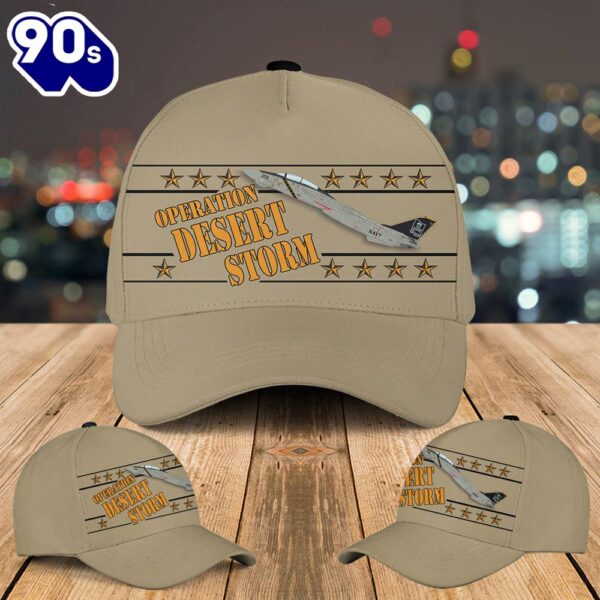 US Navy F-14A Tomcat Of VF-84 Jolly Rogers Operation Desert Storm Baseball Cap  Gift For Veteran Day