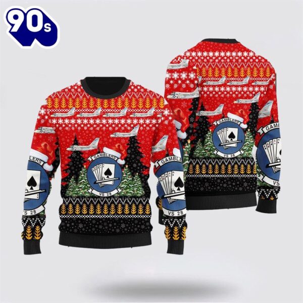 US Navy Lockheed S-3 Viking Of VS-28 Christmas Sweater 3D