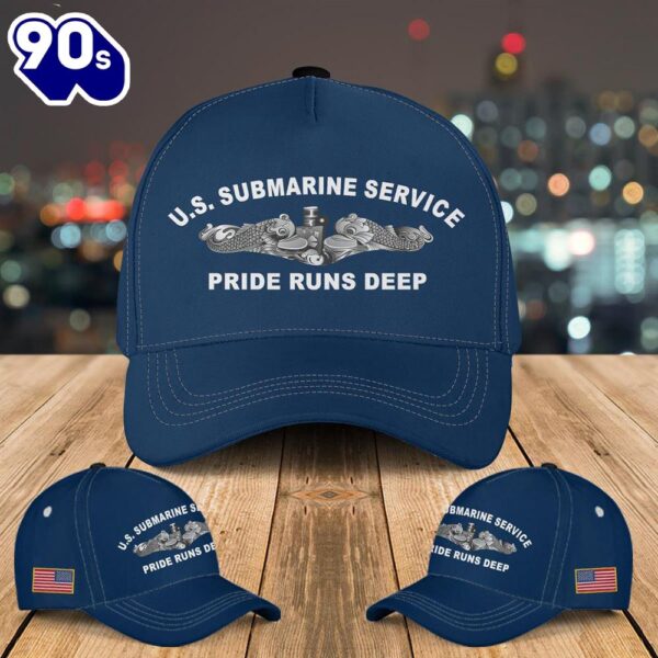 US Navy Submarine Service Pride Runs Deep with Silver Dolphins Baseball Cap  Gift For Veteran Day