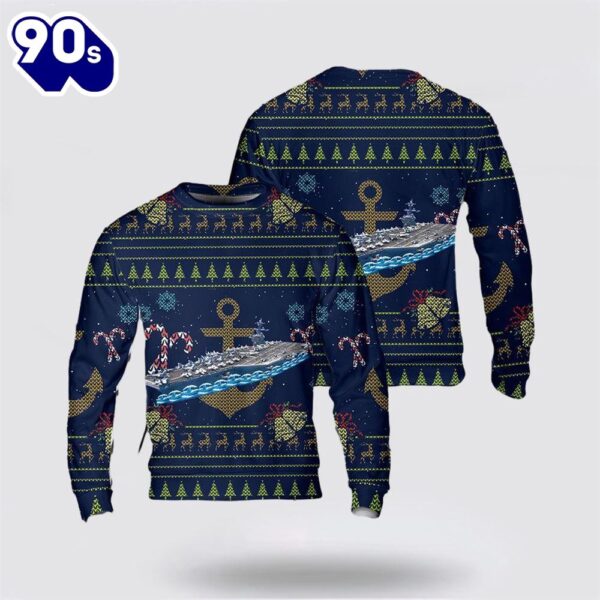 US Navy USS Carl Vinson Christmas AOP Sweater