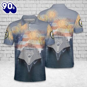 US Navy USS Independence (LCS-2), 4th Of July Polo Shirt Gift Summer