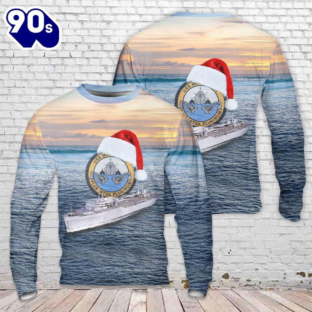 US Navy USS McKee (AS-41) Christmas AOP Knitted Sweater US Navy USS McKee (AS-41) Christmas AOP Knitted Sweater