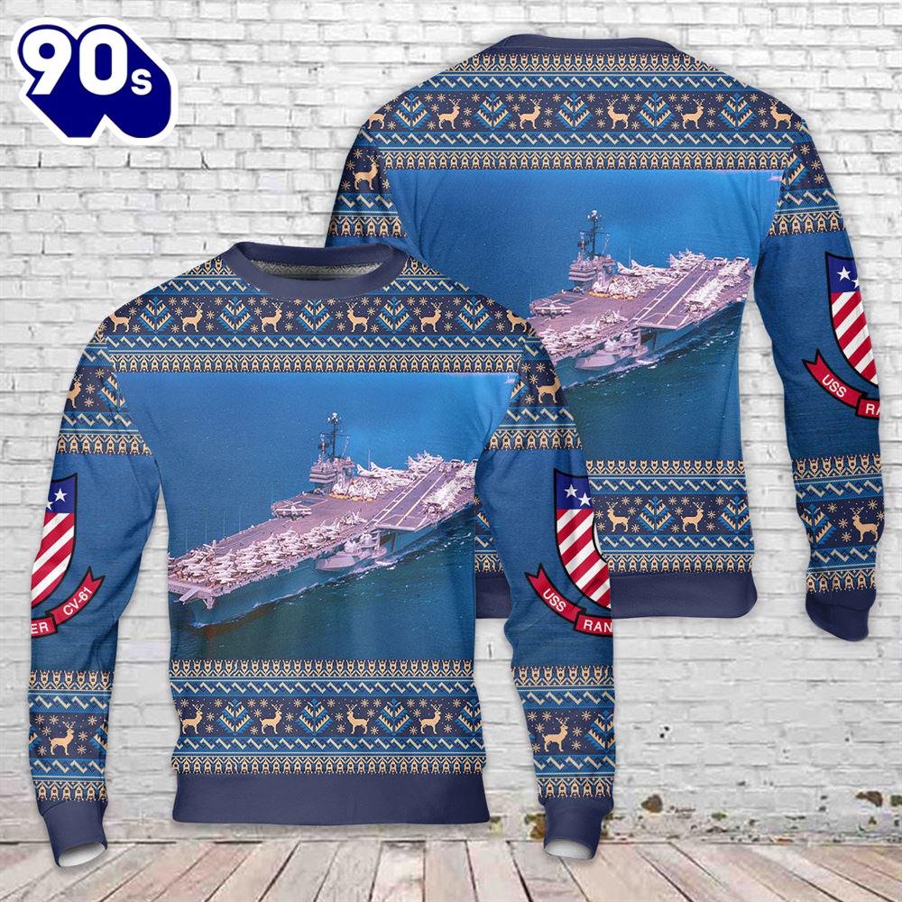 US Navy USS Ranger (CVCVA-61) Christmas Sweater US Navy USS Ranger (CVCVA-61) Christmas Sweater
