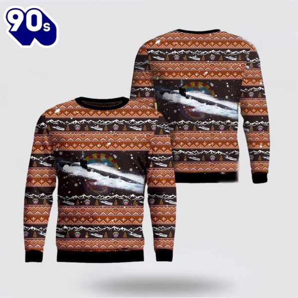 US Navy USS Tucson (SSN-770) Christmas AOP Sweater