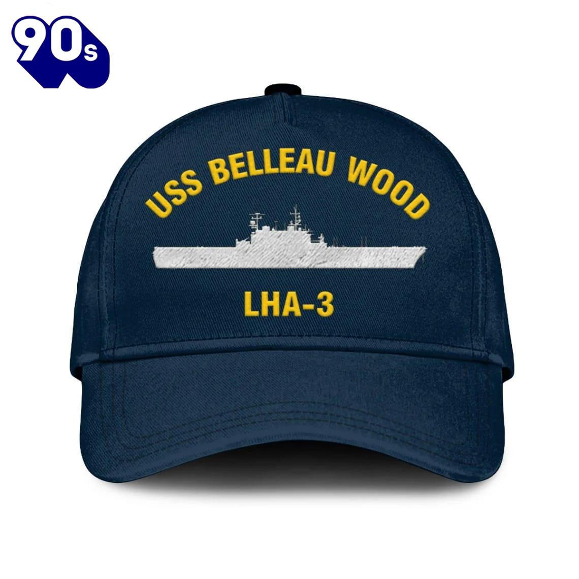 Us Navy Veteran Uss Belleau Wood Lha-3 Classic Embroidered Cap Us Navy Veteran Uss Belleau Wood Lha-3 Classic Embroidered Cap