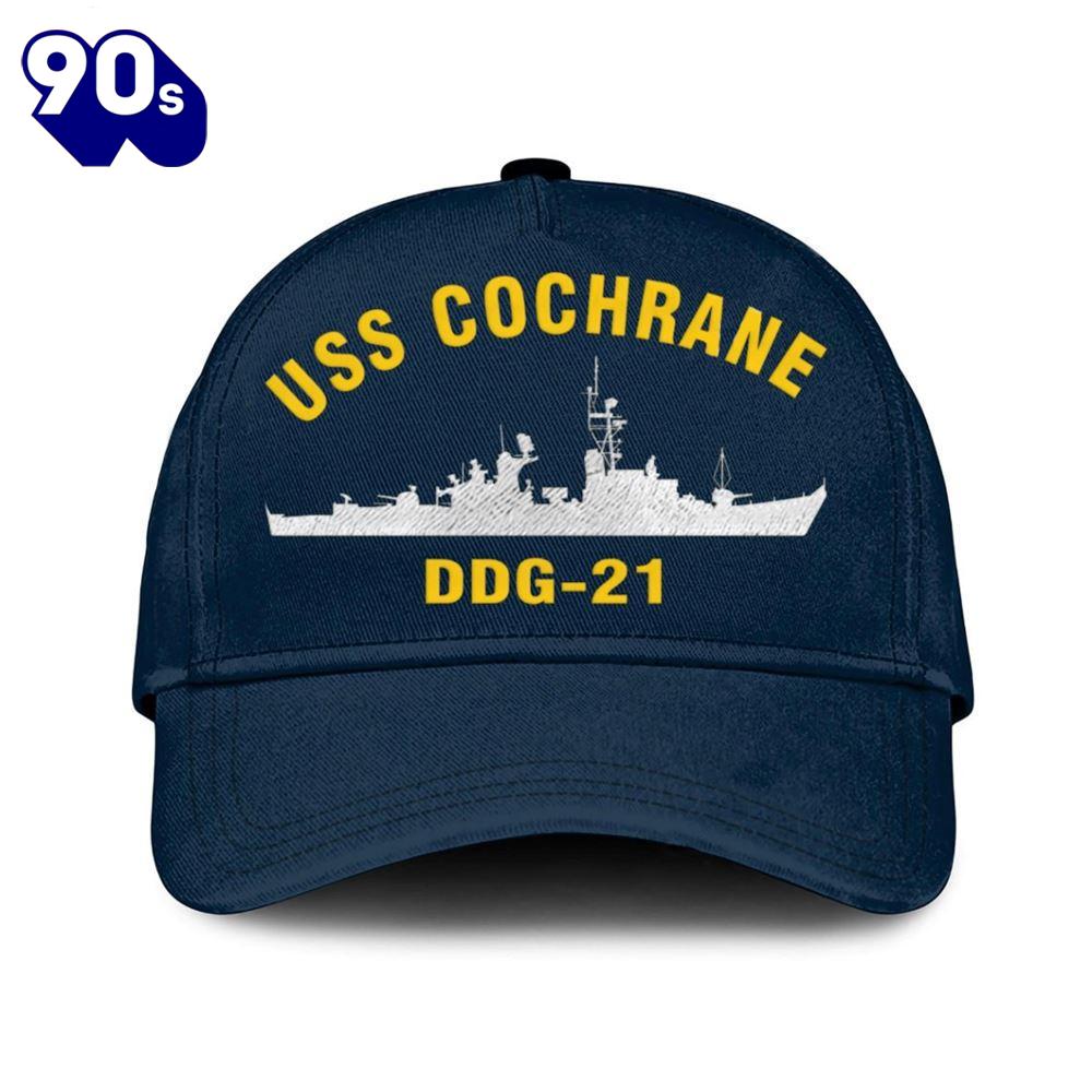 Us Navy Veteran Uss Cochrane Ddg-21 Classic Embroidered Cap Us Navy Veteran Uss Cochrane Ddg-21 Classic Embroidered Cap