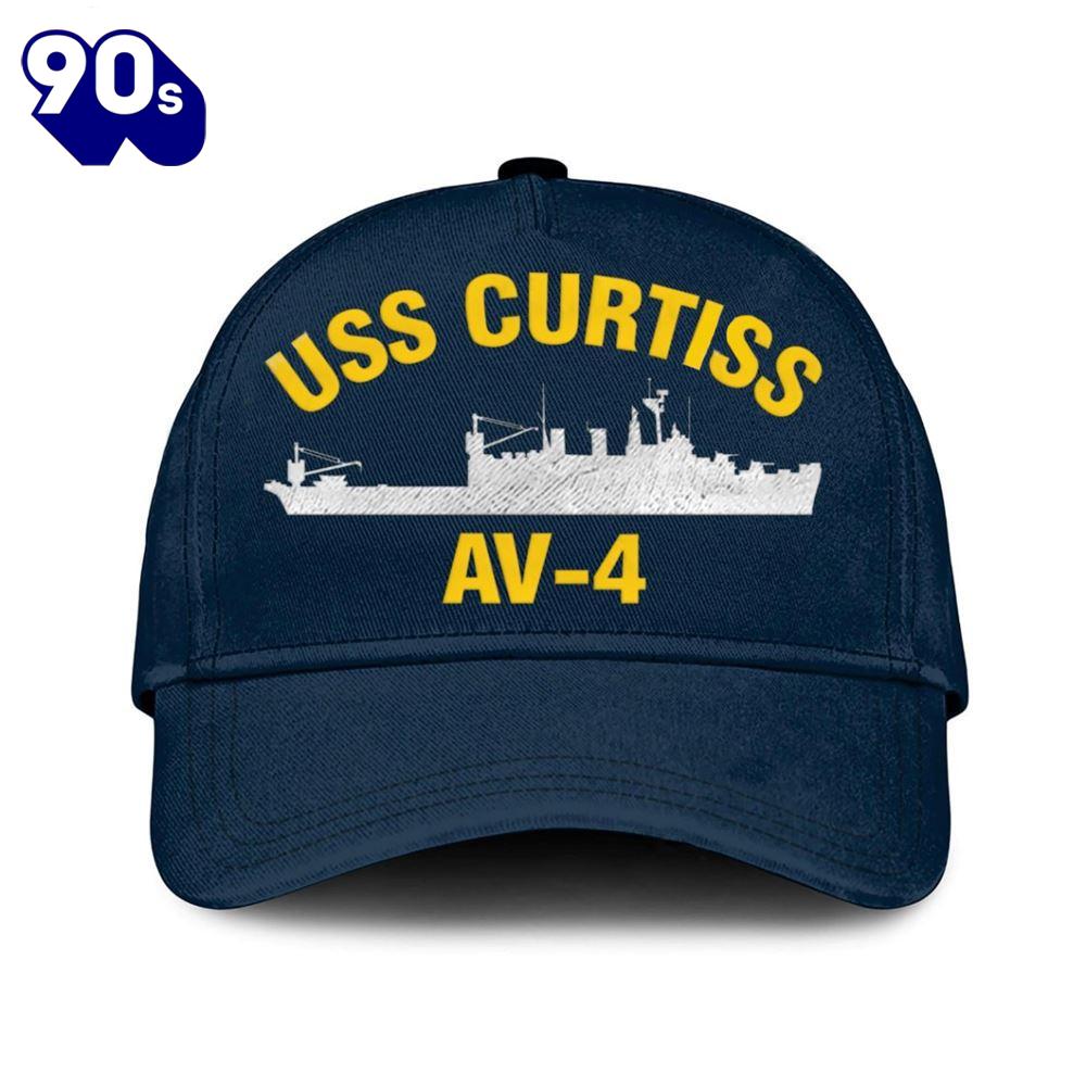 Us Navy Veteran Uss Curtiss Av-4 Classic Embroidered Cap Us Navy Veteran Uss Curtiss Av-4 Classic Embroidered Cap