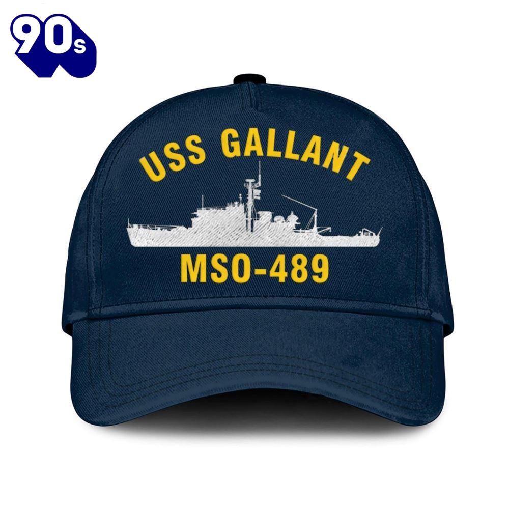Us Navy Veteran Uss Gallant Mso-489 Classic Embroidered Cap Us Navy Veteran Uss Gallant Mso-489 Classic Embroidered Cap