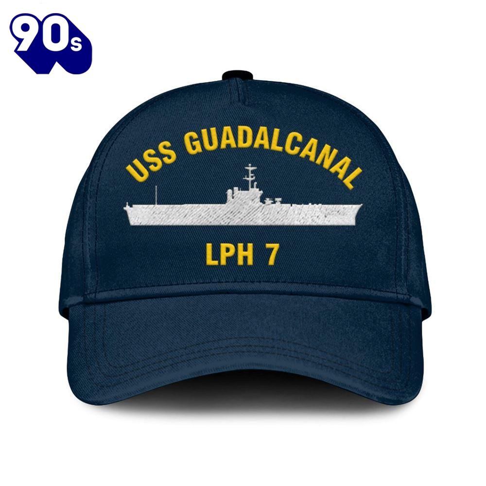 Us Navy Veteran Uss Guadalcanal Lph 7 Classic Embroidered Cap Us Navy Veteran Uss Guadalcanal Lph 7 Classic Embroidered Cap