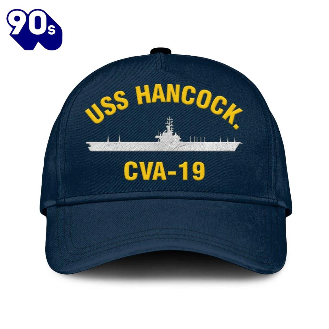 Us Navy Veteran Uss Hancock Cva-19 Classic Embroidered Cap Us Navy Veteran Uss Hancock Cva-19 Classic Embroidered Cap